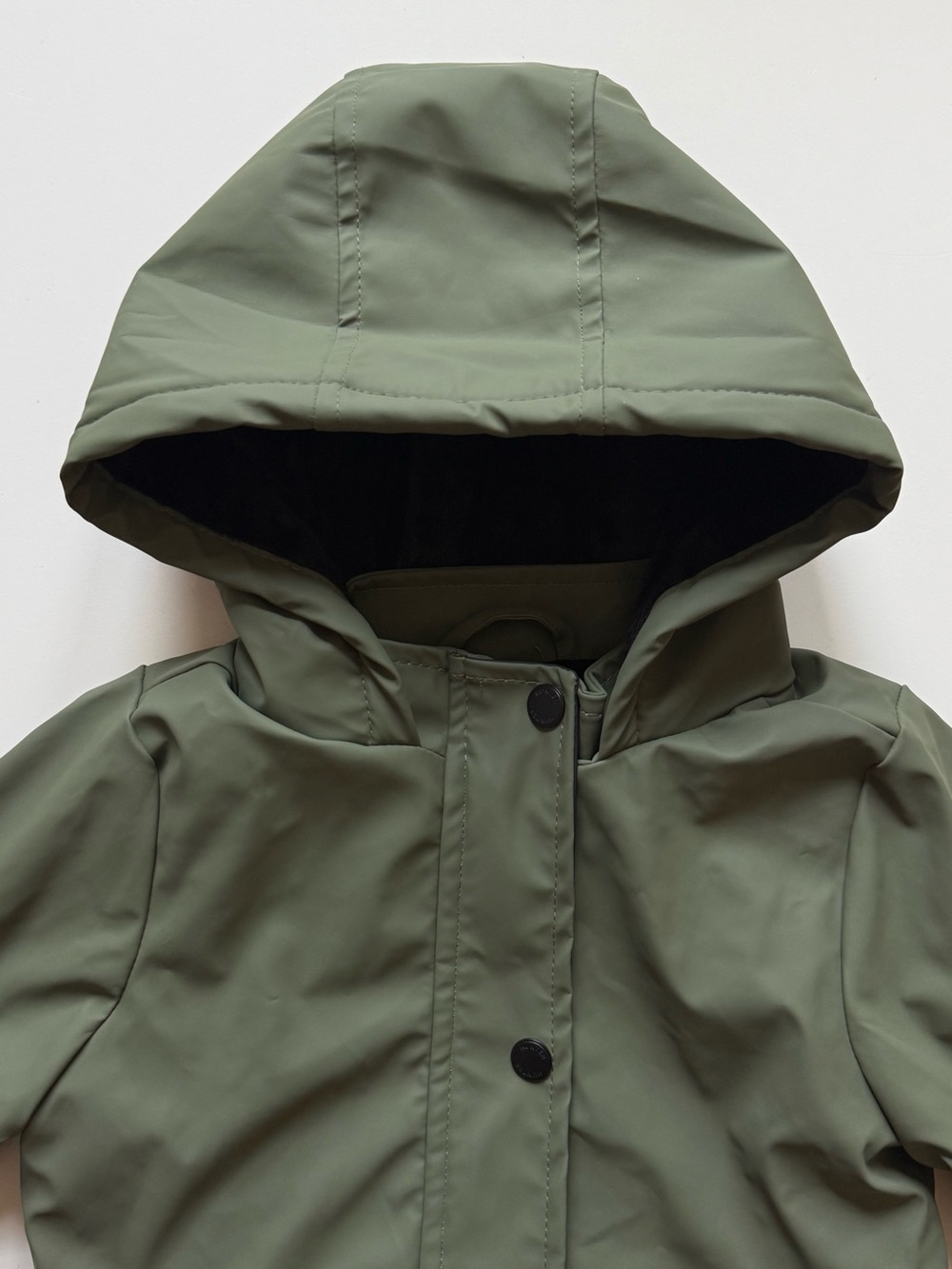Hunter Boys Plush Lined Olive Hooded Rain Jacket - Size 3T - Picture 3 of 16